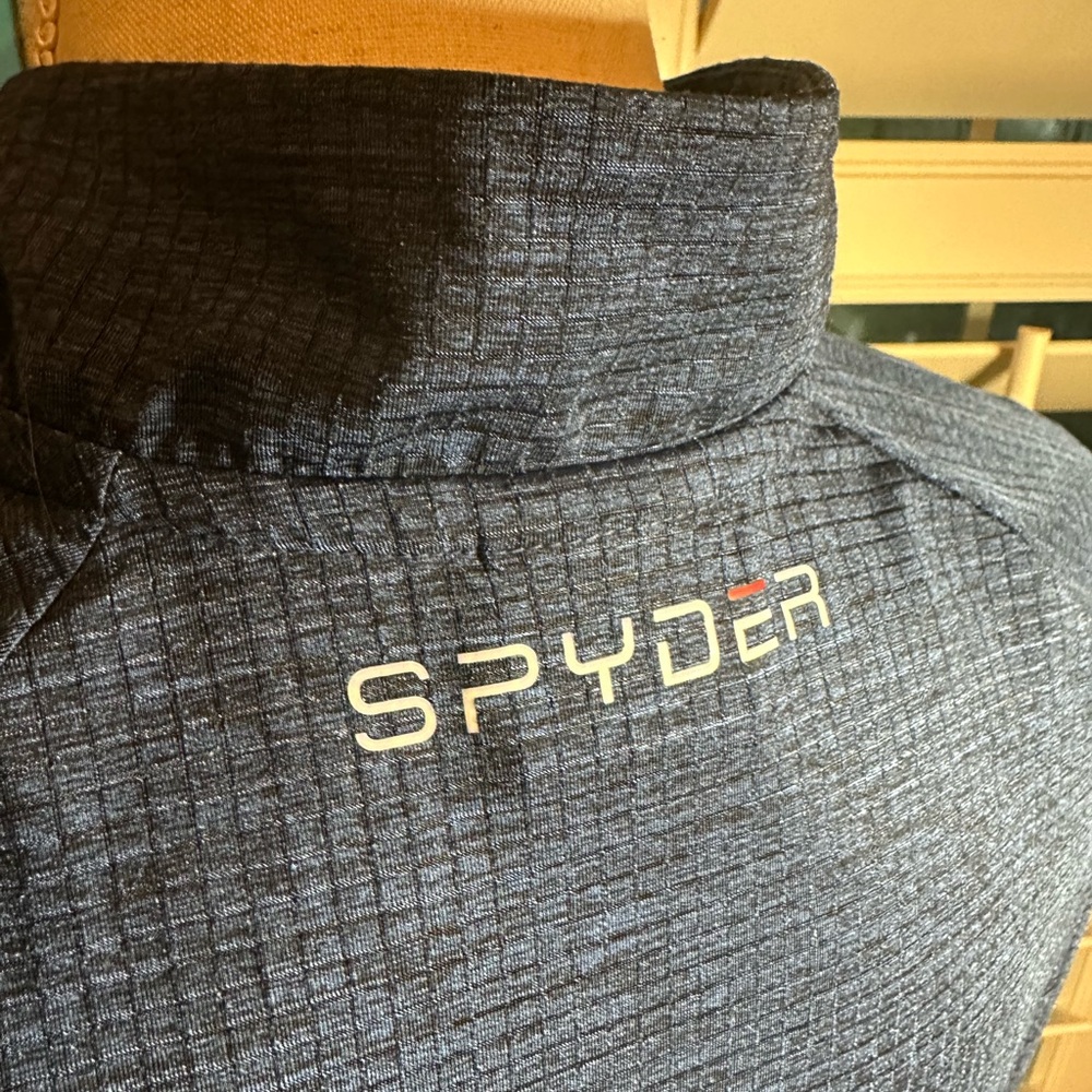 Spyder Mens 1/4 zip Size Large long sleeve pullover blue - Picture 6 of 9